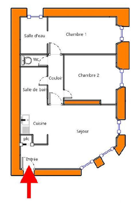 Appartement - 60 m² - 3 pièces