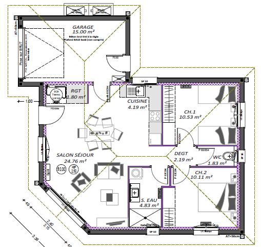 Maison - 61 m² - 4 pièces