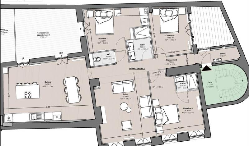 Appartement - 106 m² - 4 pièces