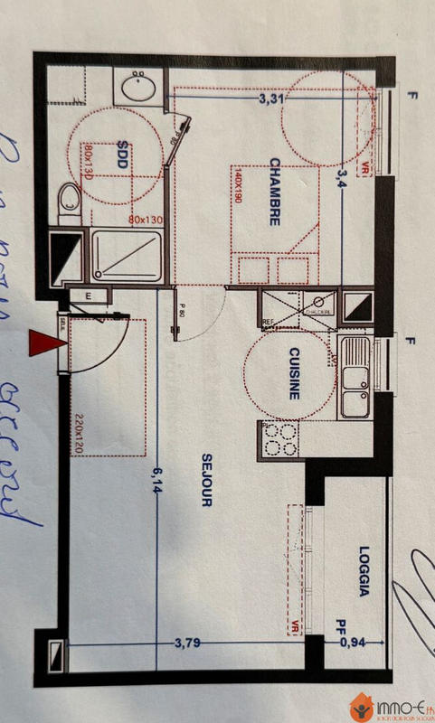 Appartement - 43 m² - 2 pièces