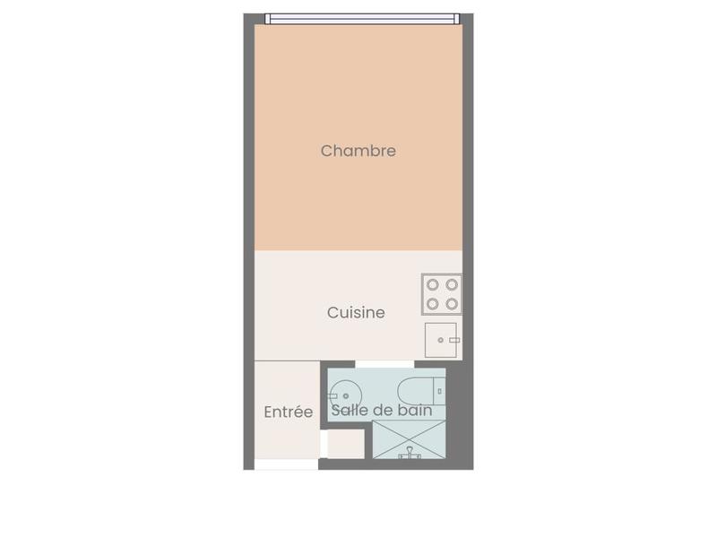 Studio - 18 m² - 1 pièce