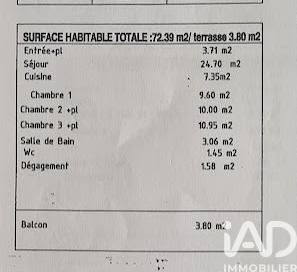 Appartement - 72 m² - 4 pièces