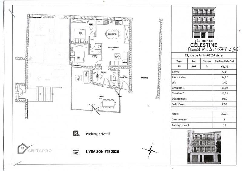 Appartement - 67 m² - 4 pièces
