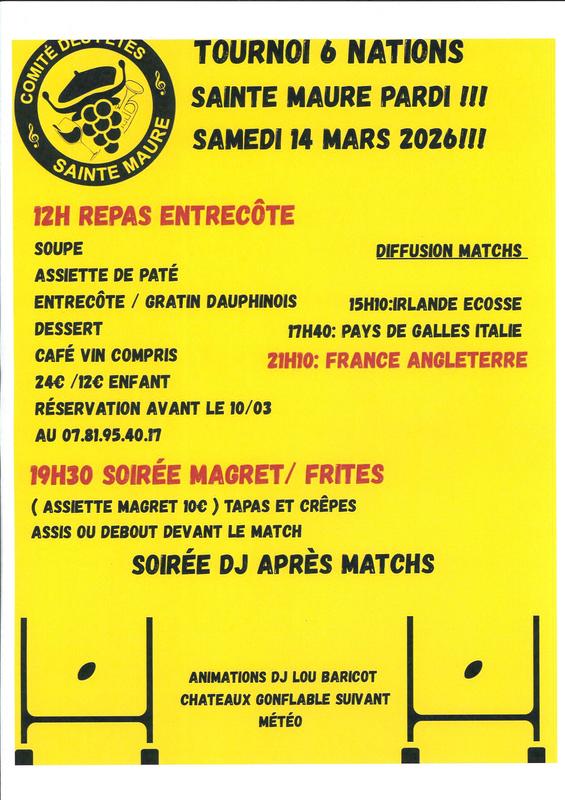 Sainte Maure Pardi !!! Tournoi 6 nations