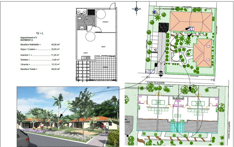 Appartement - 44 m² - 2 pièces