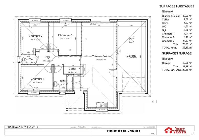 Maison - 87 m² - 5 pièces