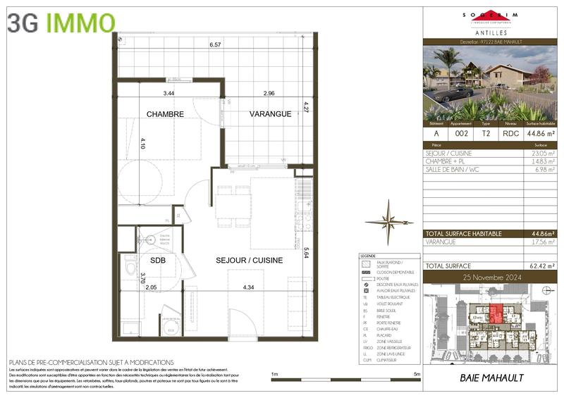 Appartement - 45 m² - 2 pièces