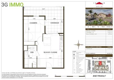 Appartement - 45 m² - 2 pièces