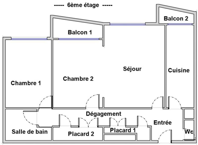 Appartement - 66 m² - 3 pièces