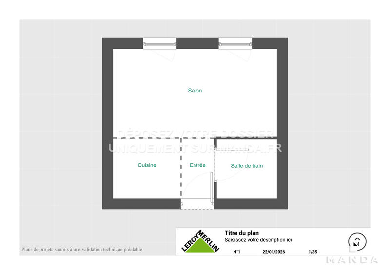 Studio - 29 m² - 1 pièce