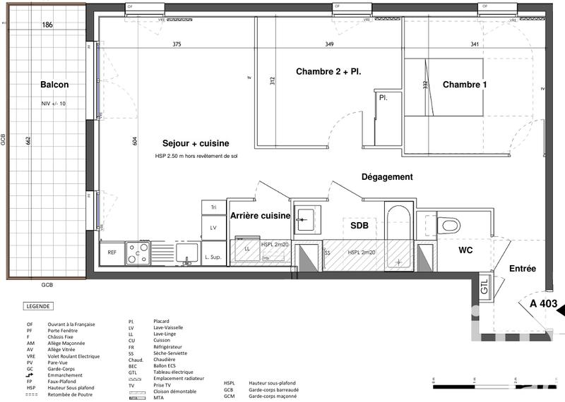 Appartement - 65 m² - 3 pièces