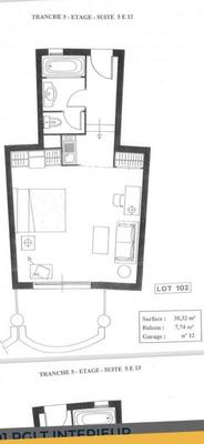 Appartement - 37 m² - 1 pièce