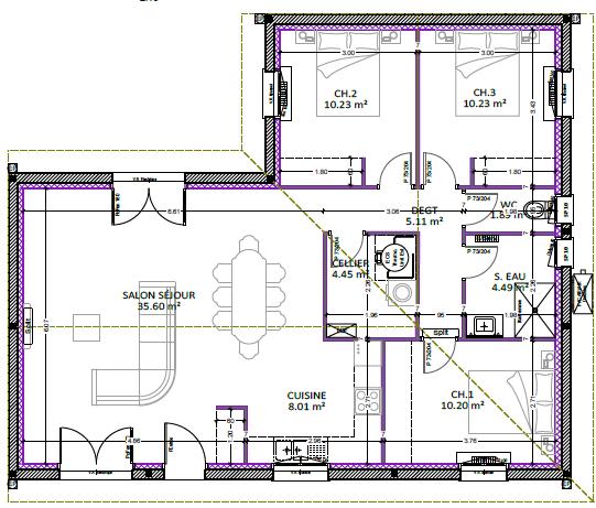 Maison - 90 m² - 4 pièces