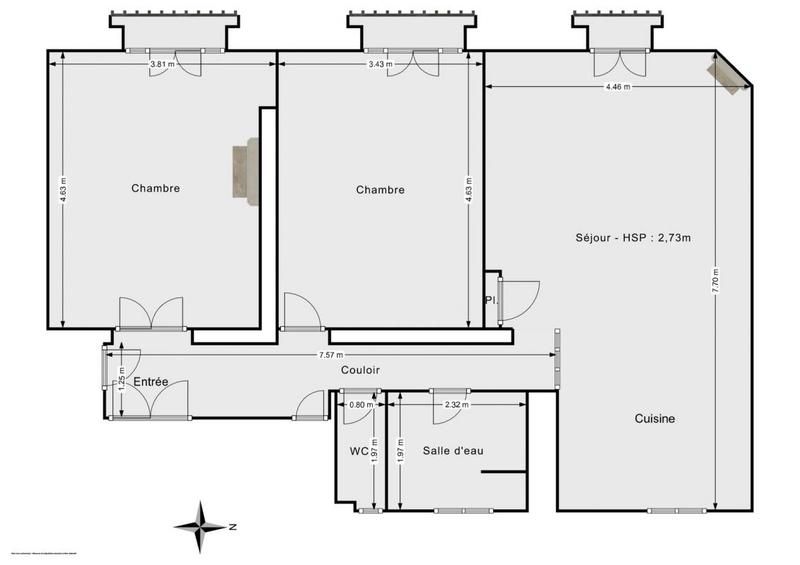 Appartement - 77 m² - 3 pièces