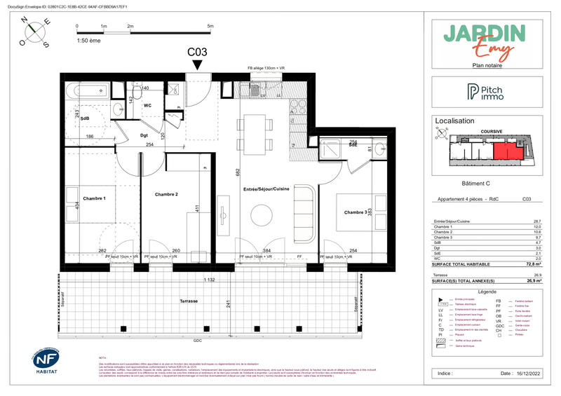 Appartement - 73 m² - 4 pièces