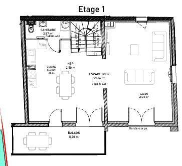 Appartement - 131 m² - 5 pièces
