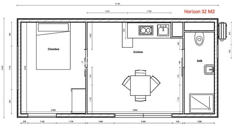 Maison - 15 m² - 1 pièce