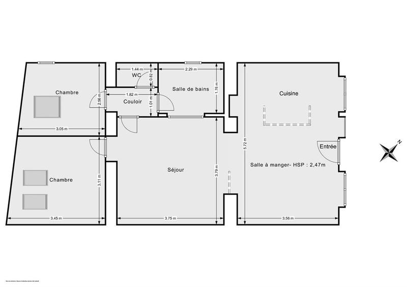 Appartement - 62 m² - 3 pièces
