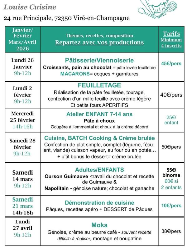 Cours de cuisine : Feuilletage