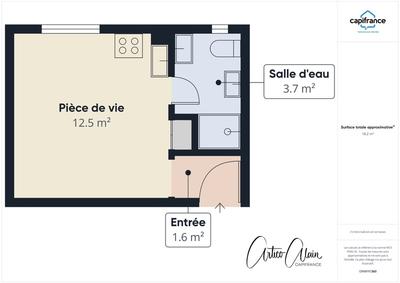 Appartement - 18 m² - 1 pièce