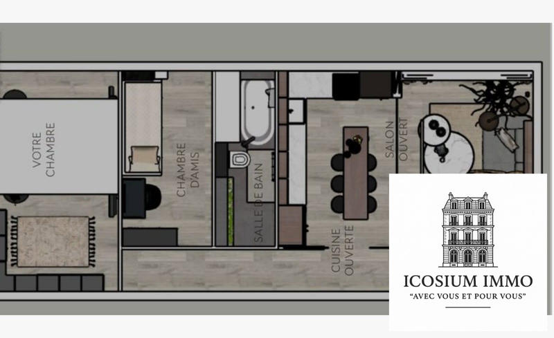 Appartement - 58 m² - 3 pièces