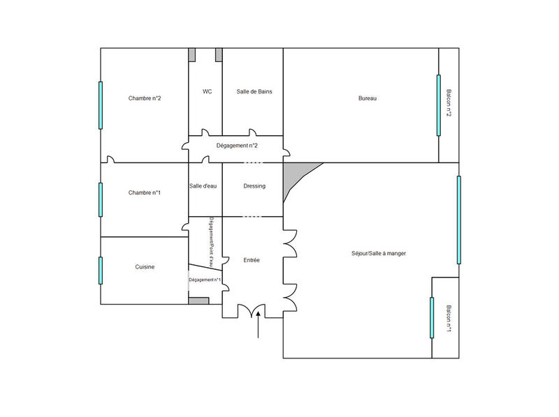 Appartement ancien - 147 m² - 6 pièces