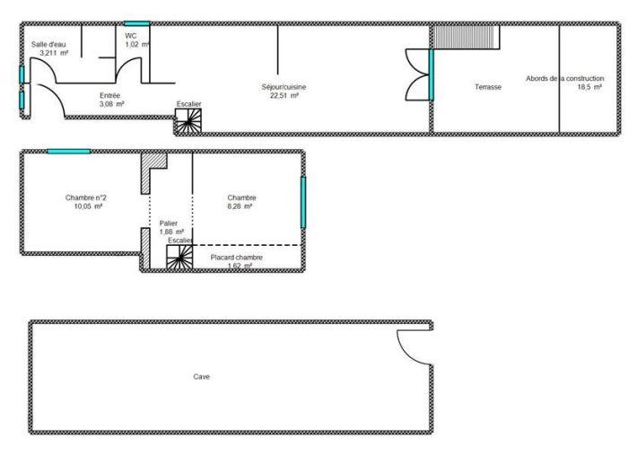 Maison - 53 m² - 3 pièces