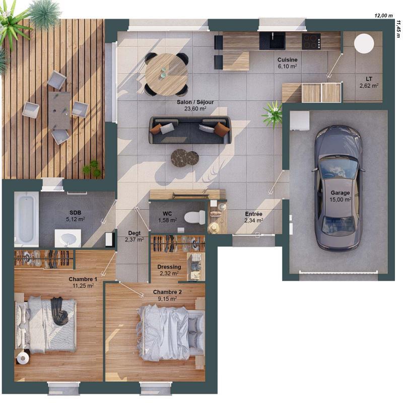 Maison - 66 m² - 4 pièces