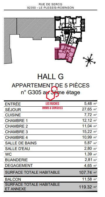 Appartement - 108 m² - 5 pièces
