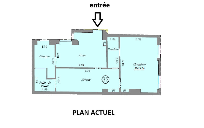 Appartement - 49 m² - 2 pièces