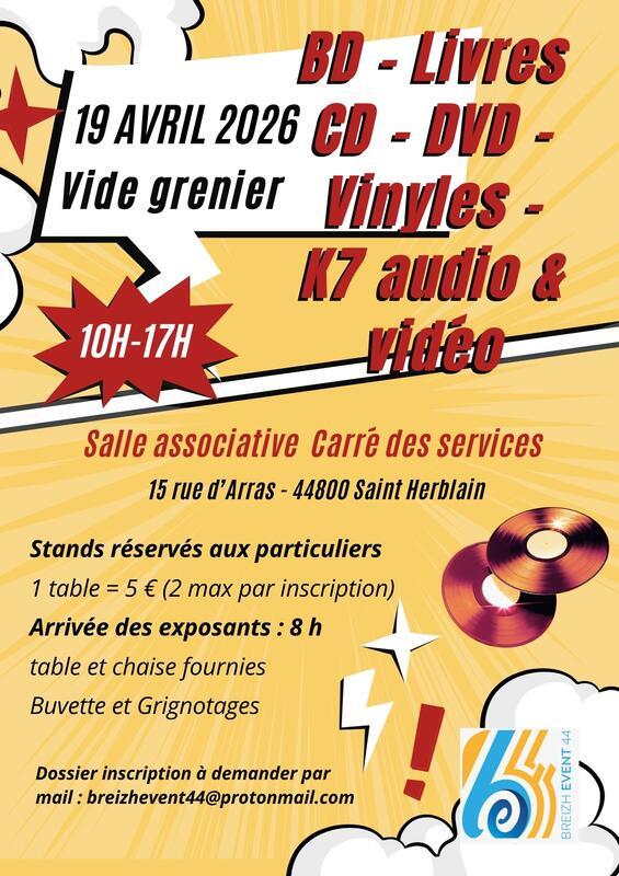 Bourse bd, livres, cd, dvd, vinyles, k7 audio et vidéo