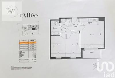 Appartement - 64 m² - 3 pièces