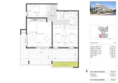 Appartement - 85 m² - 4 pièces