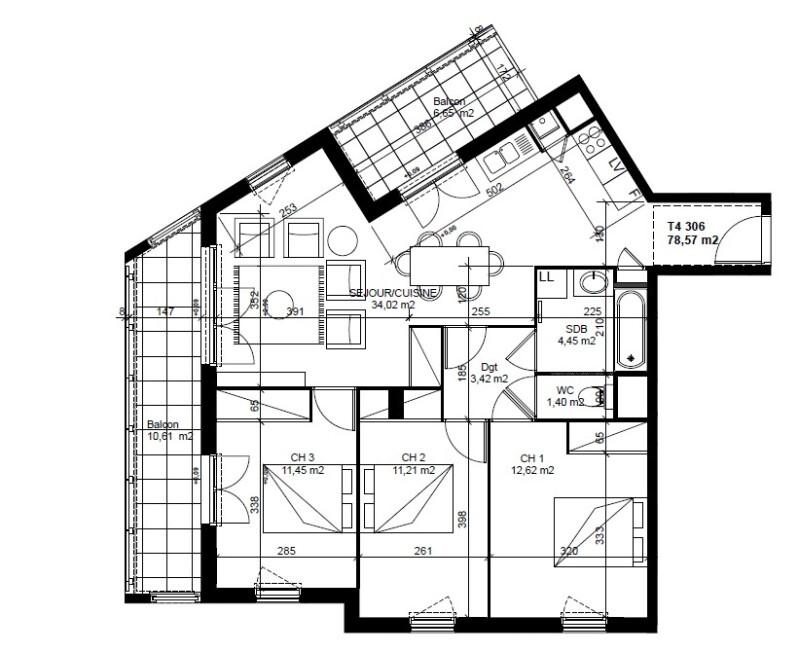 Appartement - 78 m² - 4 pièces