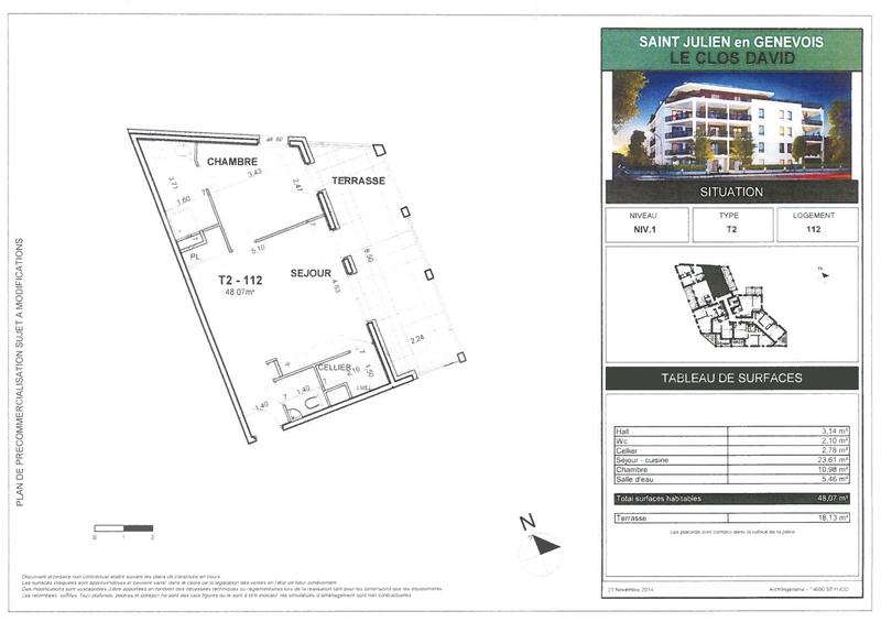 Appartement - 48 m² - 2 pièces