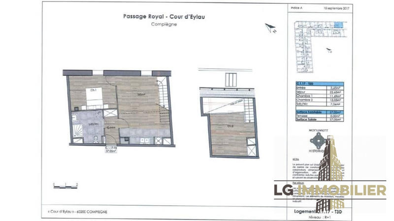 Appartement - 57 m² - 3 pièces