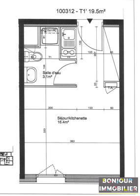 Appartement - 19 m² - 1 pièce