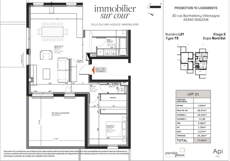 Appartement - 77 m² - 4 pièces