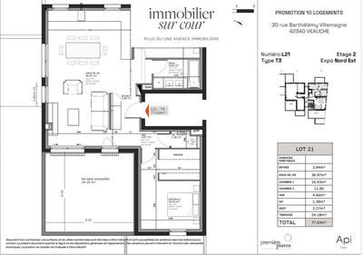Appartement - 77 m² - 4 pièces