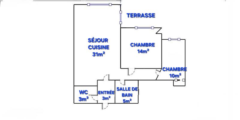 Appartement - 64 m² - 3 pièces