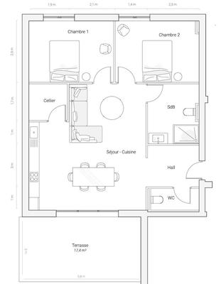 Appartement - 108 m² - 4 pièces