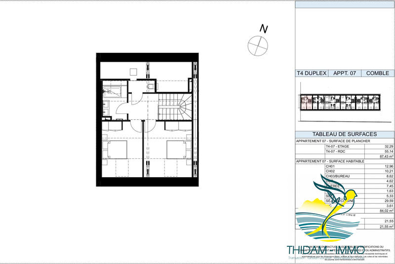 Duplex - 84 m² - 4 pièces