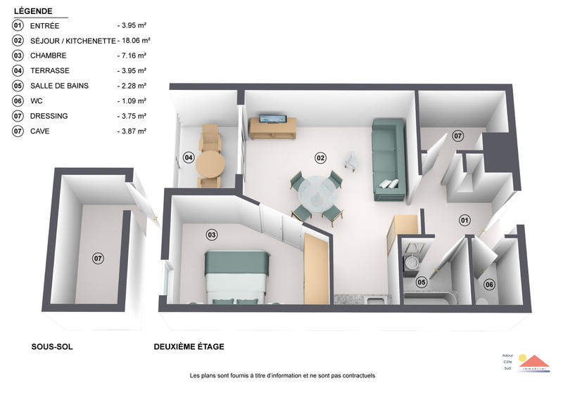 Appartement - 36 m² - 2 pièces