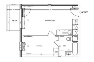 Appartement - 38 m² - 2 pièces