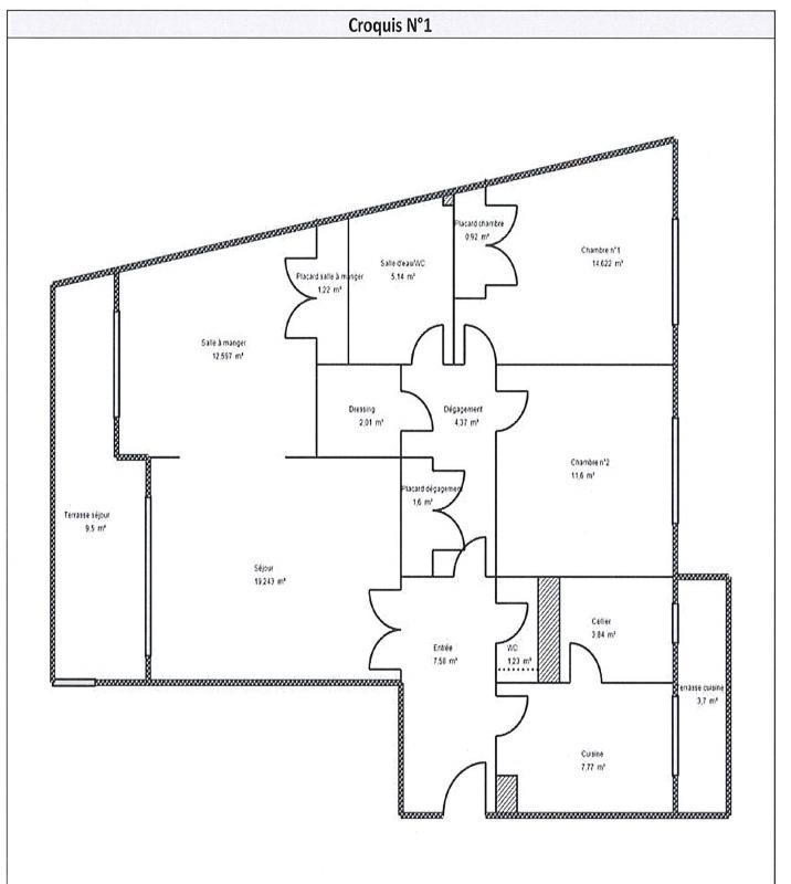 Appartement - 93 m² - 3 pièces