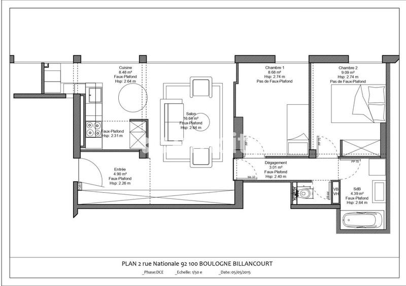 Appartement - 56 m² - 3 pièces