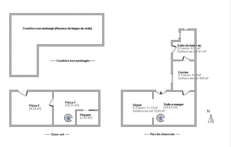 Maison - 55 m² - 3 pièces