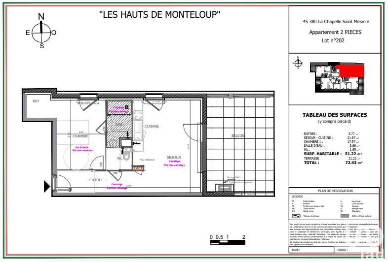 Appartement - 51 m² - 2 pièces