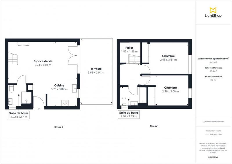 Appartement - 62 m² - 3 pièces
