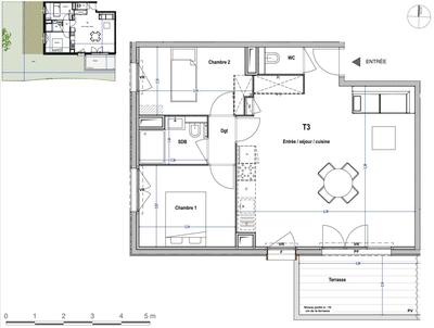 Appartement - 61 m² - 3 pièces